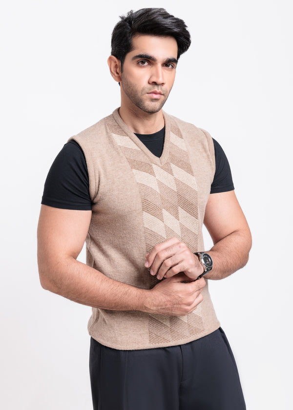 Mushroom-V-Neck Sando Sweater (670-14)