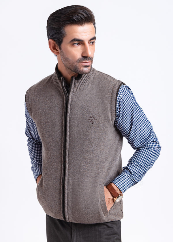 Wd-Smoke-Turtle Neck Zipper Sando Sweater (781-14)