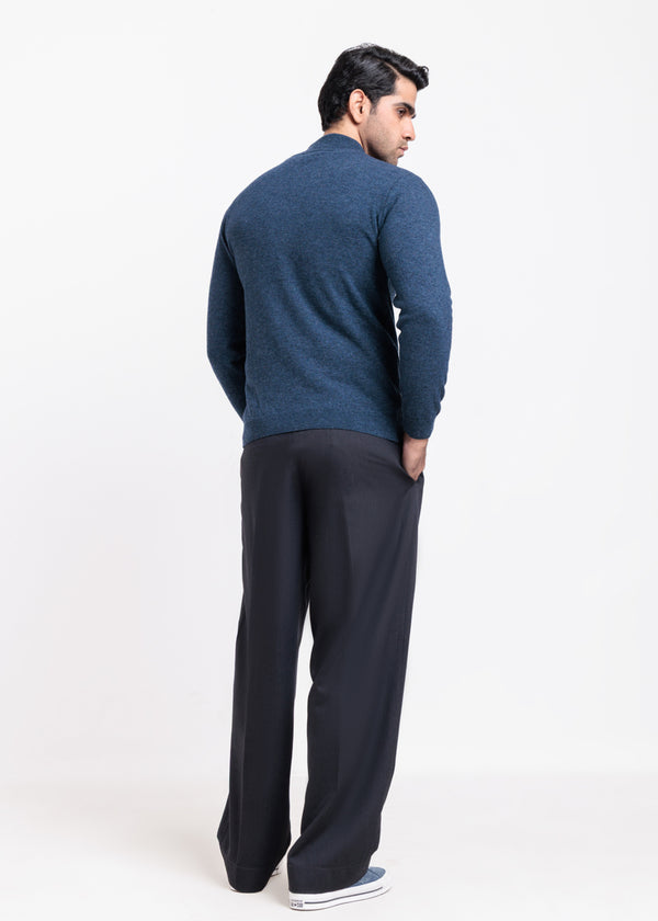 N-D-Blue-Round Turtle Neck Full Sleeve Sweater (851-14)