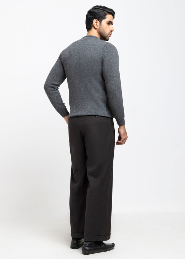 Black-Round Neck Full Sleeves Sweater (853-14)