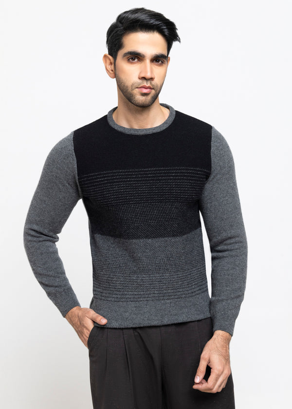Black-Round Neck Full Sleeves Sweater (853-14)
