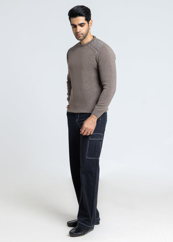Wd-Smoke-Crew Neck Full Sleeves Sweater (857-14)
