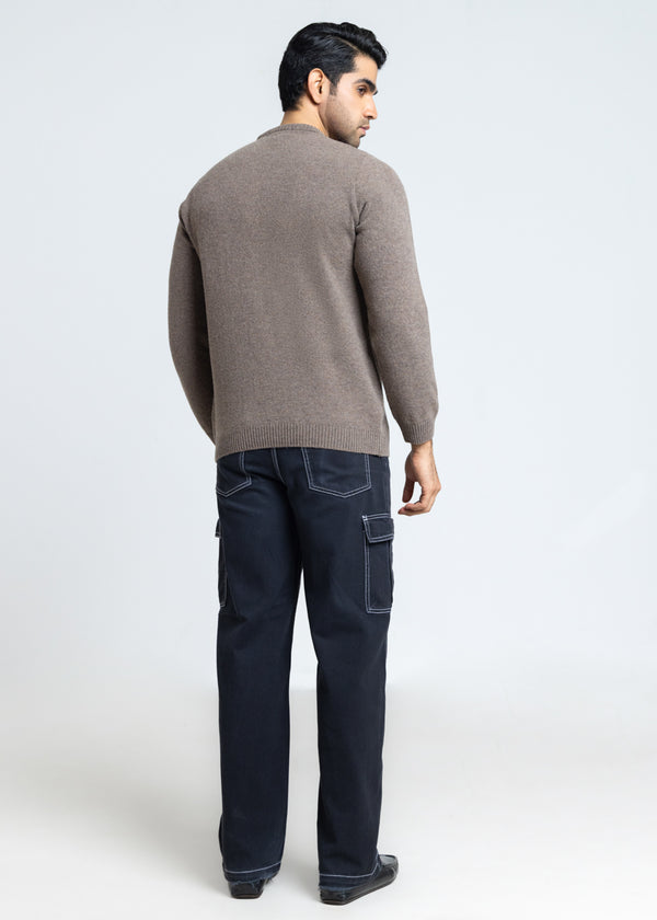 Wd-Smoke-Crew Neck Full Sleeves Sweater (857-14)