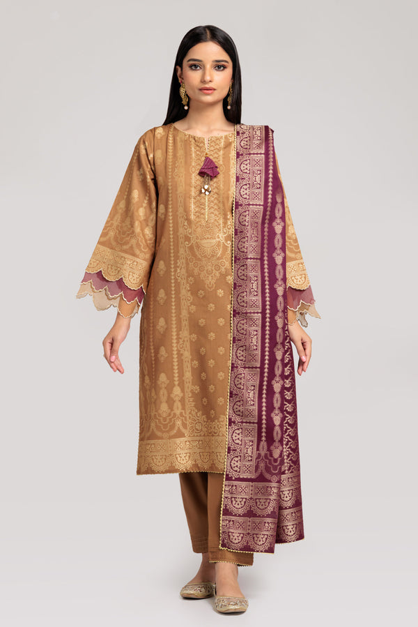 BEIGE-JACQUARD-3 PIECE (JSW223P05)