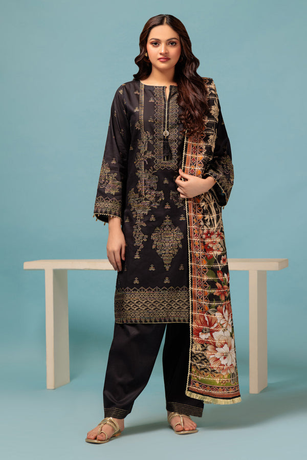 BLACK-JACQUARD-3 PIECE (BSRS233P14)
