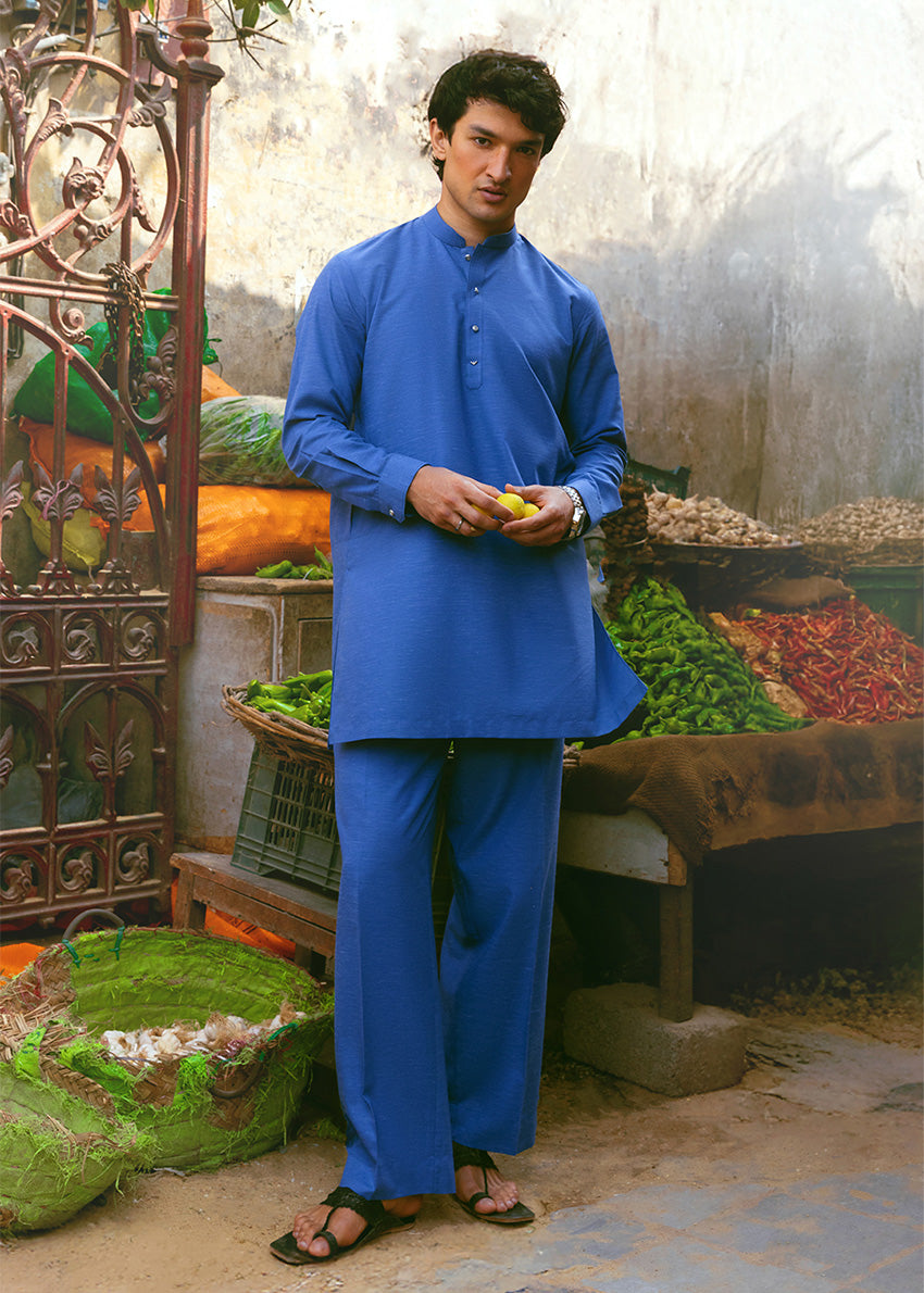 Bonanza Satrangi R-Blue-Blended-Kurta Trouser - (MP2PBBW25BM11D15), view 1
