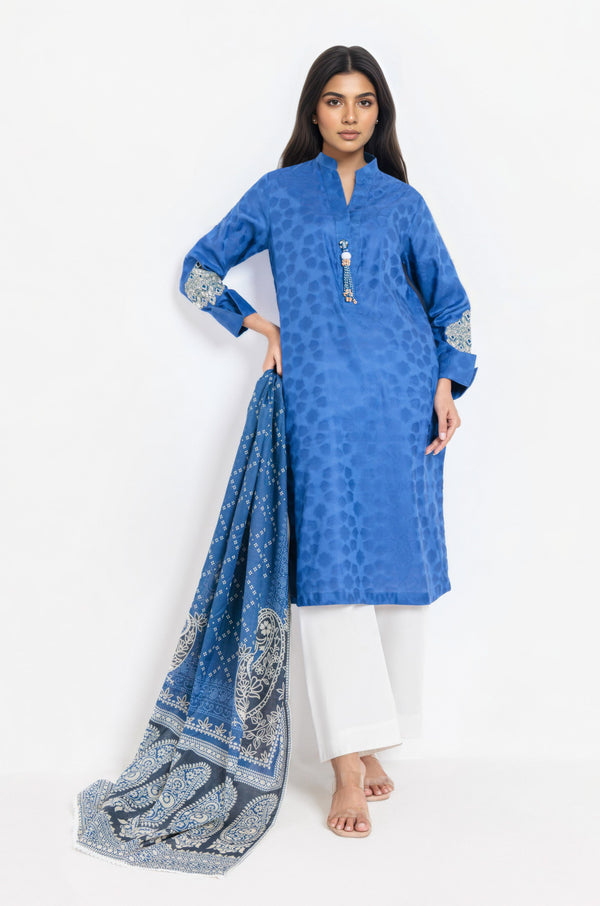 Blue-Jacquard-2 Piece (WPS25DE2039)