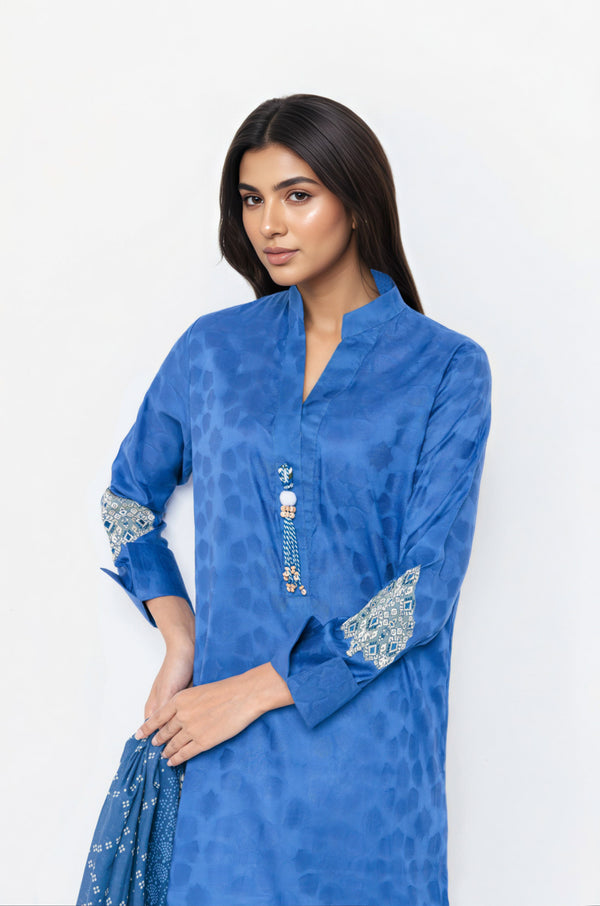 Blue-Jacquard-2 Piece (WPS25DE2039)