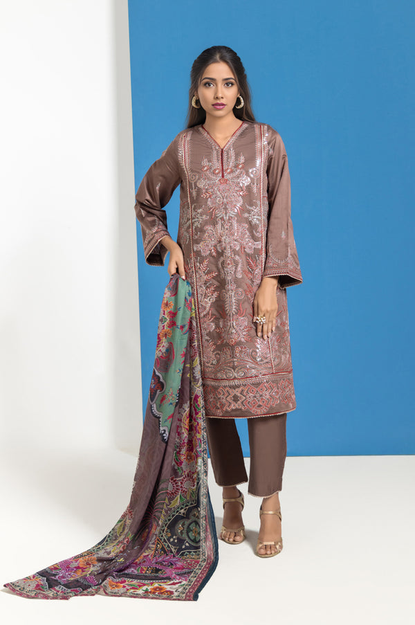 Brown-Cotton Net-3 Piece (WPS25FE3044)