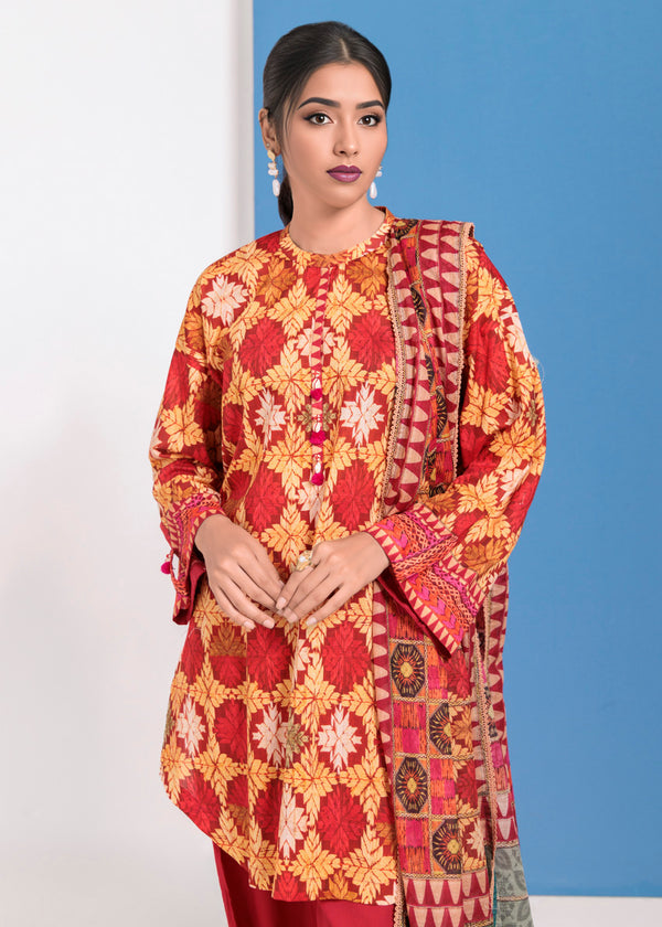 Maroon-Lawn-3 Piece (WPS25P3097)