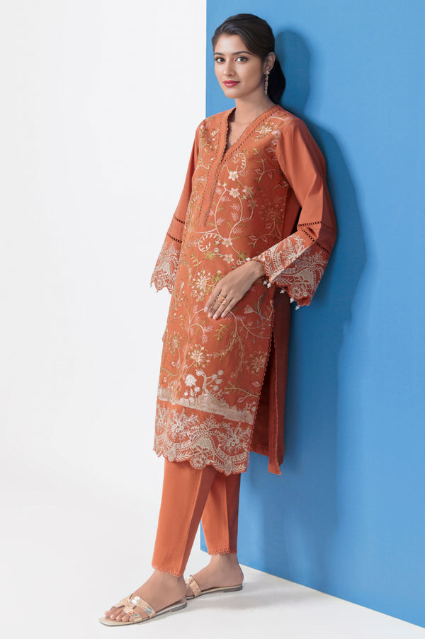 Rust-Cotton Silk-2 Piece (WPS25SE2023)