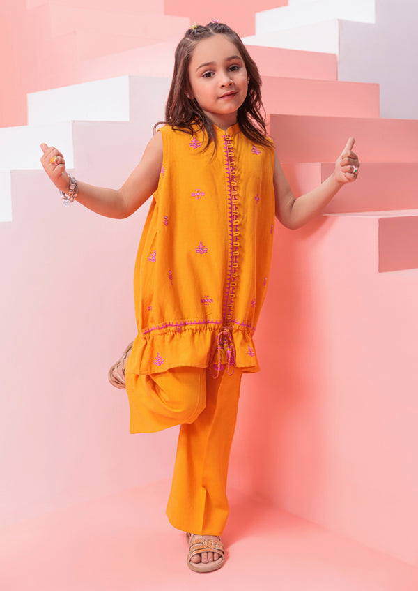 Orange-Raw Silk-2 Piece (G25DE2024)