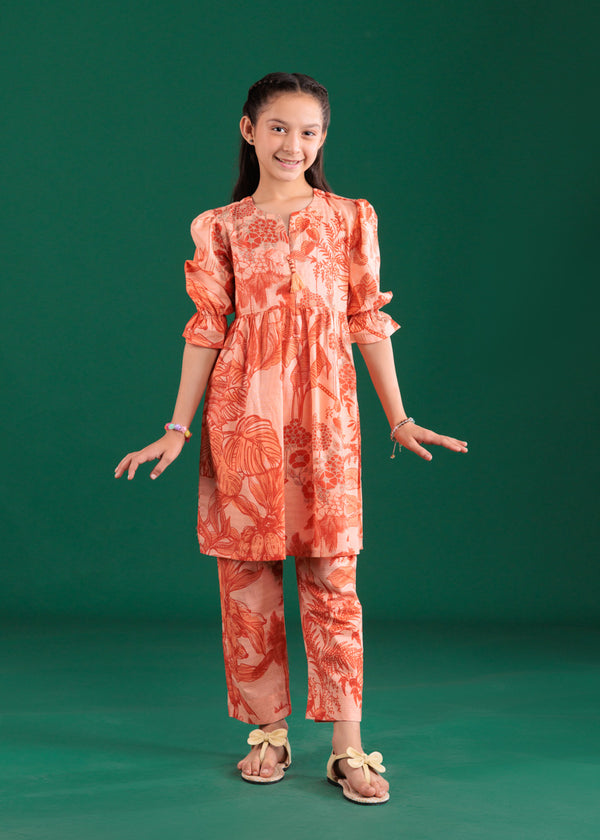 Orange-Dobby-Lawn-2 Piece (GP2PPBS26BG1F18)