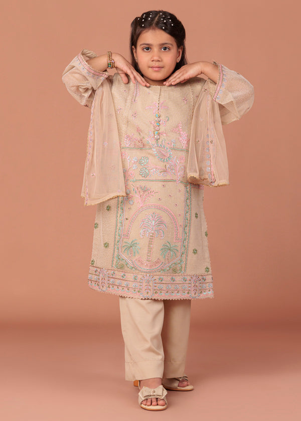 Beige-Cotton-Net-3 Piece (GP3PSLW25GI1J3)