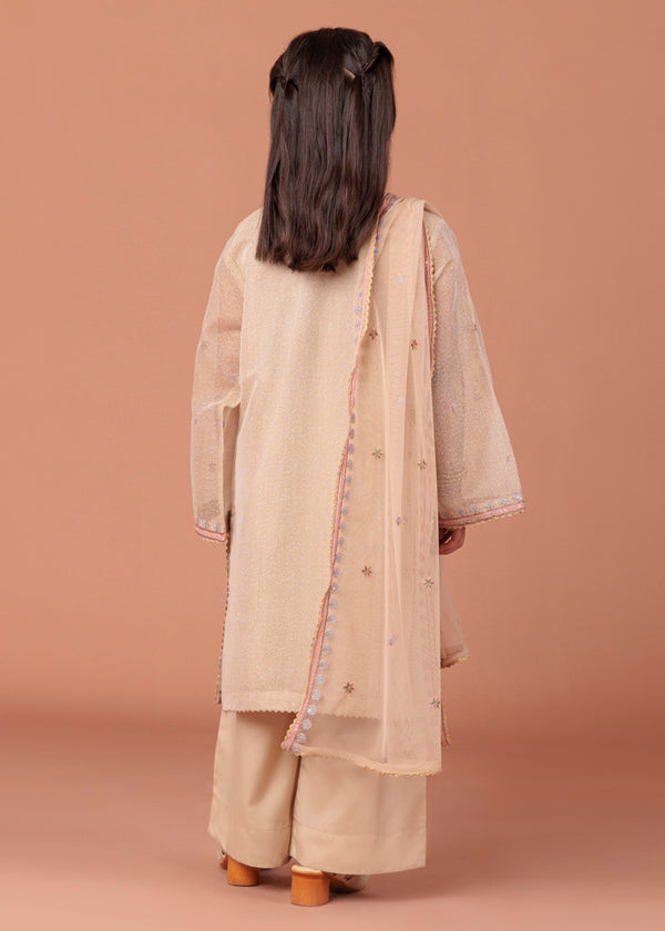 Beige-Cotton-Net-3 Piece (GP3PSLW25GI1J3)