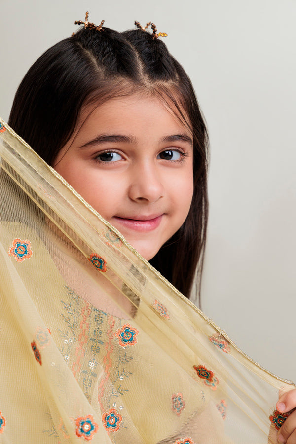 L-Golden-Textured-Net-3 Piece (GPS25FE3016)