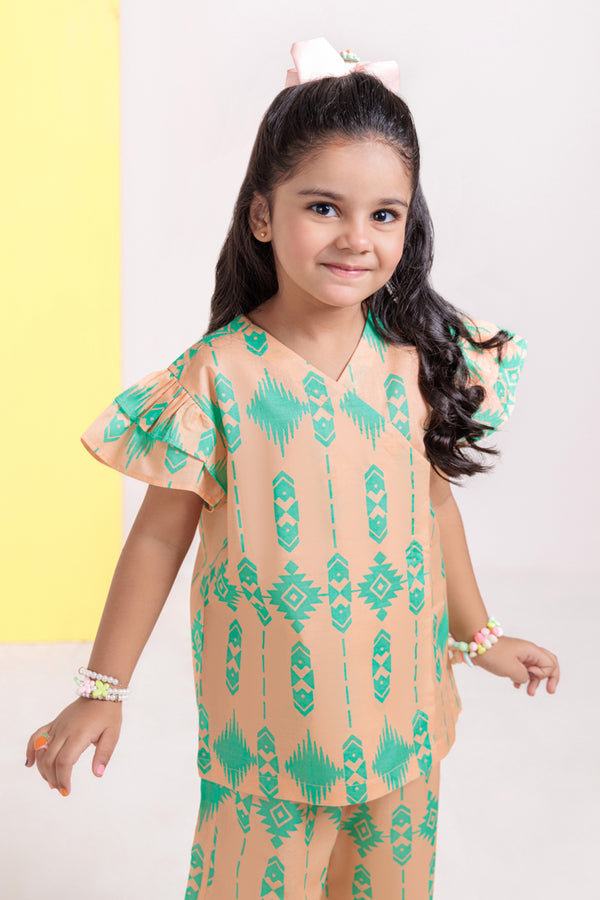 L-Peach-Cambric-2 Piece (GPS25P2041)