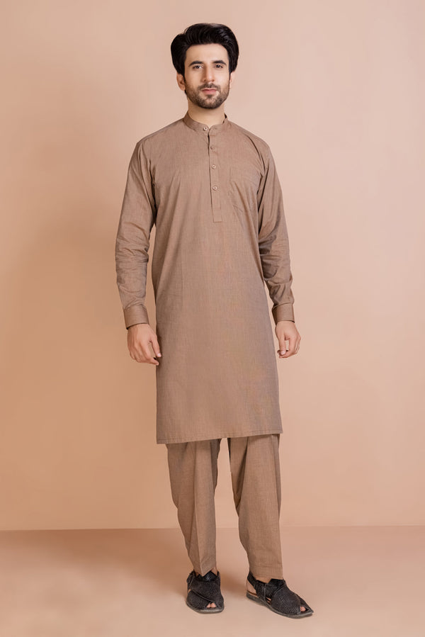 W-BROWN-BLENDED-SHALWAR SUIT (GSBB22-005)