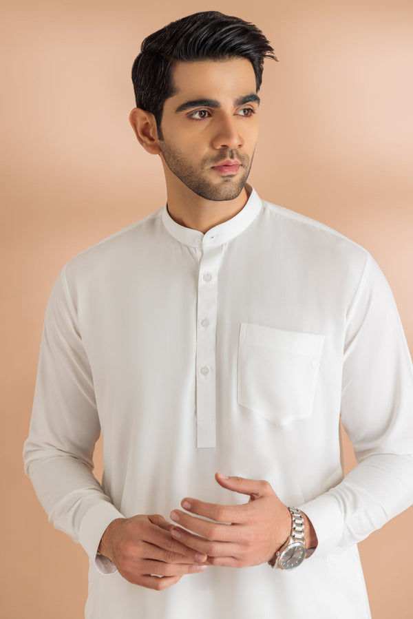 O-WHITE-BLENDED-SHALWAR SUIT - (GSBB23-006)