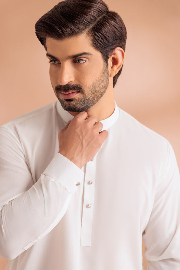 O-WHITE-BLENDED-SHALWAR SUIT - (GSBS24-004)