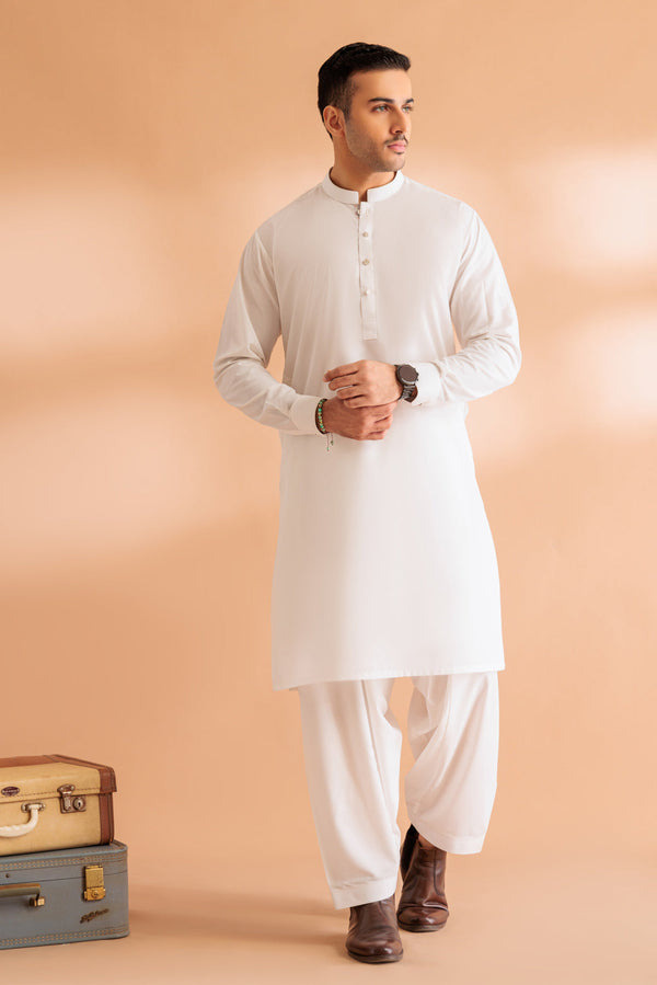 WHITE-BLENDED-SHALWAR SUIT - (GSBS24-012)