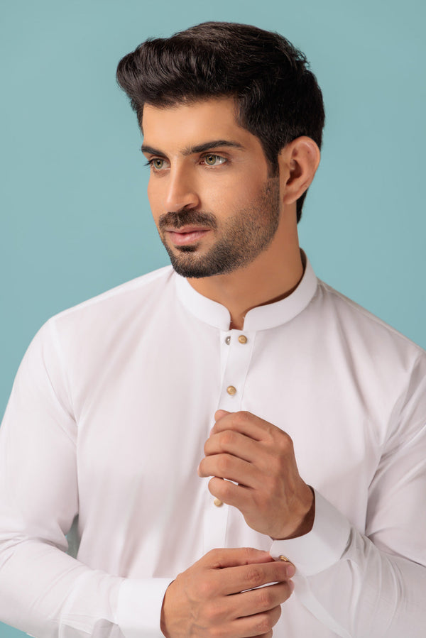 WHITE-BLENDED-SHALWAR SUIT - (GSBW23-001)