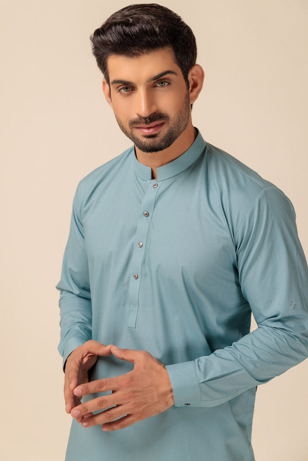 T-BLUE-BLENDED-SHALWAR SUIT - (GSBW23-003)