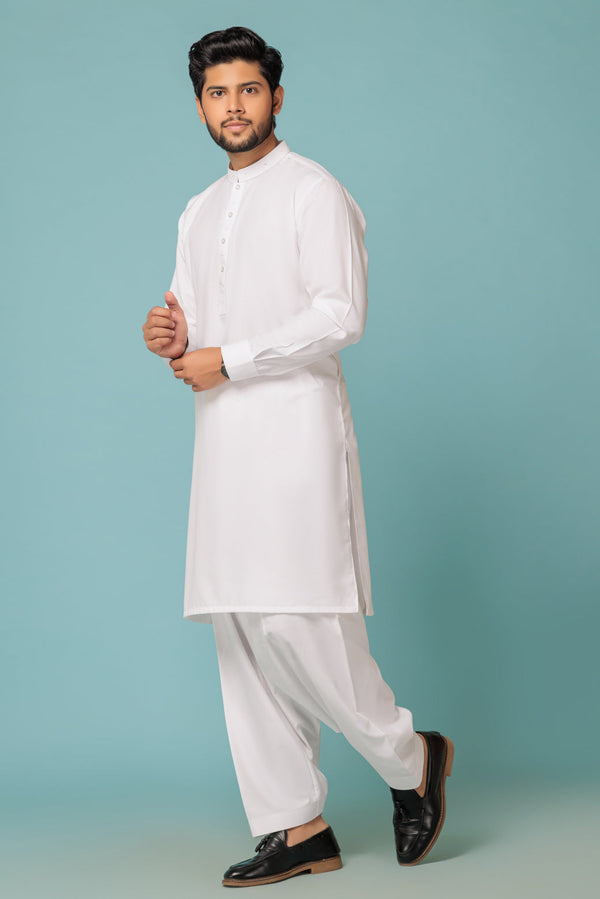 WHITE-BLENDED-SHALWAR SUIT - (GSBW23-011)