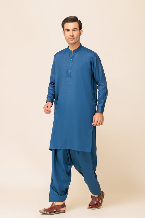 N-BLUE-BLENDED-SHALWAR SUIT - (GSBW23-014)