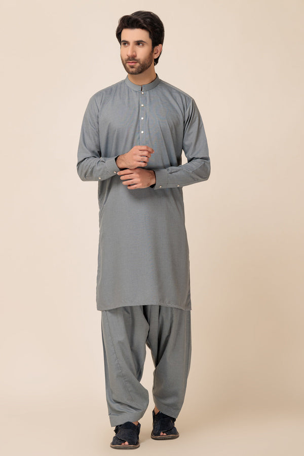 E-BLUE-BLENDED-SHALWAR SUIT - (GSBW23-031)