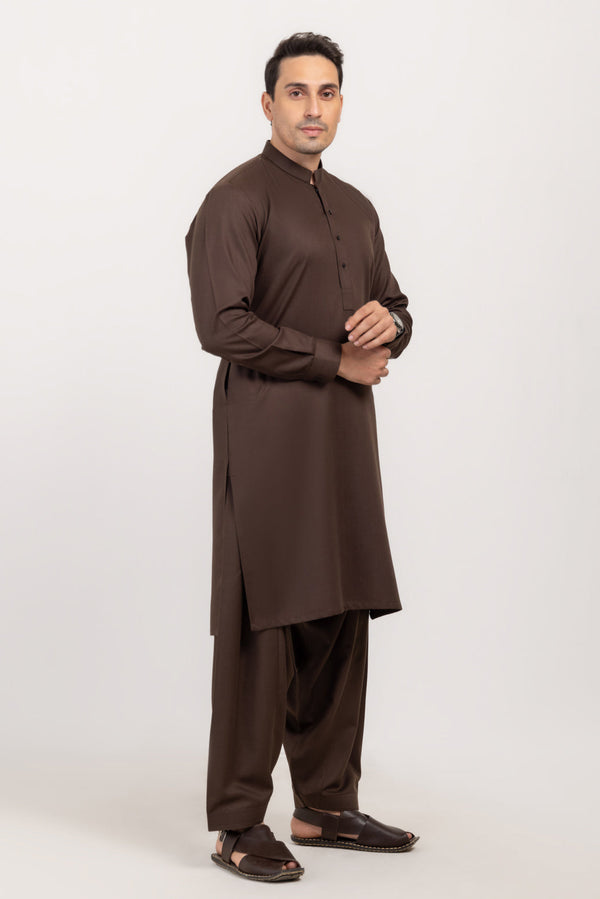 D-BROWN-BLENDED-SHALWAR SUIT  - (GSBW24-015)