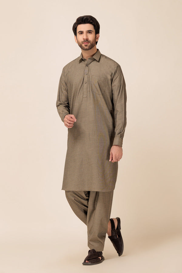 ARMY-YARN DYED (DOBBY)-SHALWAR SUIT - (GSSB23-007)