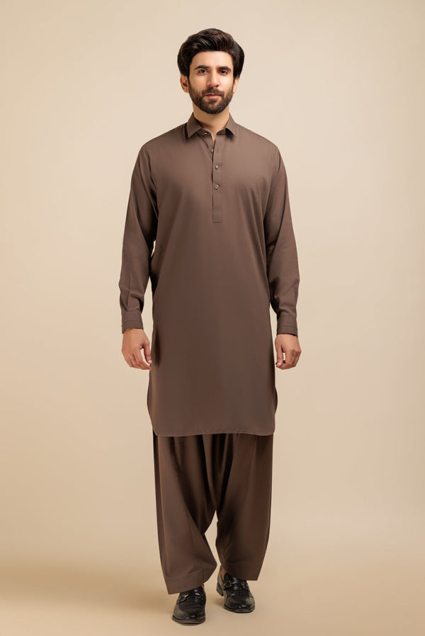 C-TAUPE-BLENDED-SHALWAR SUIT - (GSSB23-018)