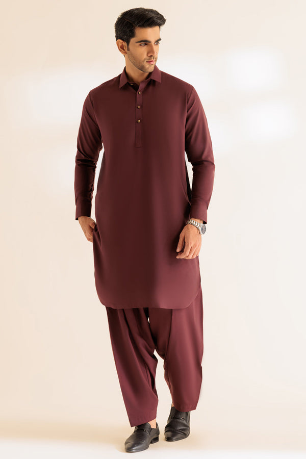 M-RED-BLENDED-SHALWAR SUIT - (GSSR24-002)