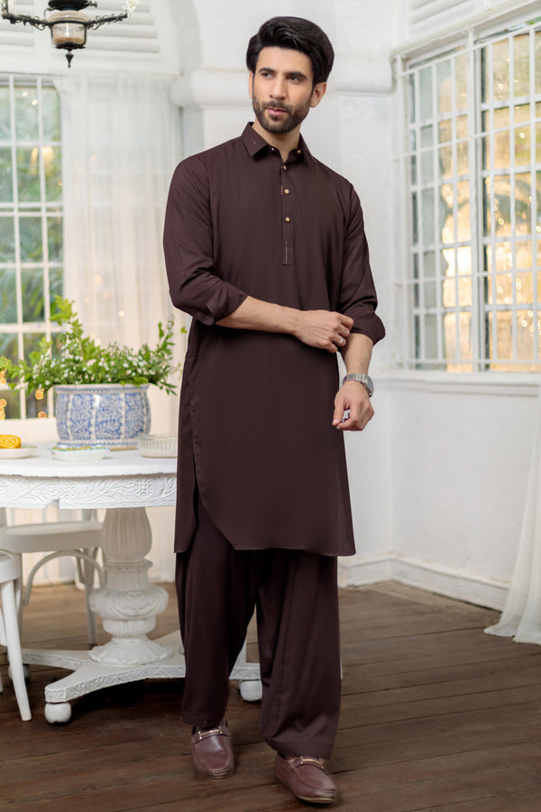 D-WALNUT-BLENDED-SHALWAR SUIT - (GSSR24-003)