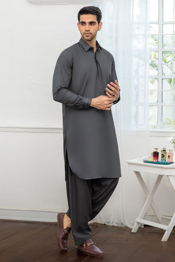 SMOKE-COTTON-SHALWAR SUIT - (GSSR24-017)