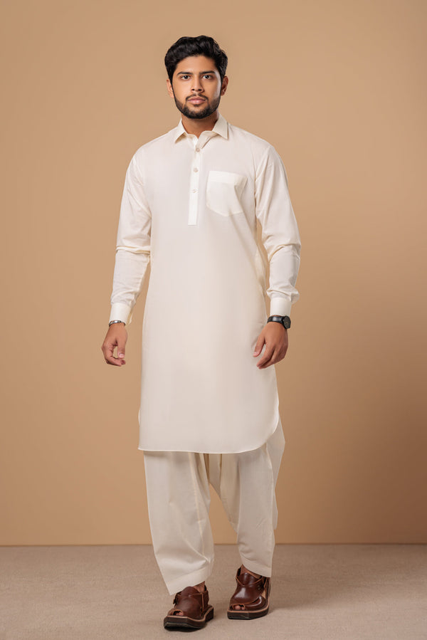 C-BEIGE-BLENDED-SHALWAR SUIT- (GSSS23-010)