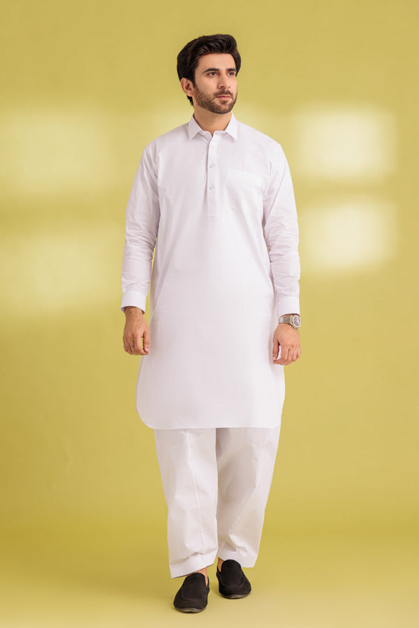 WHITE-BLENDED-SHALWAR SUIT - (GSSS23-025)