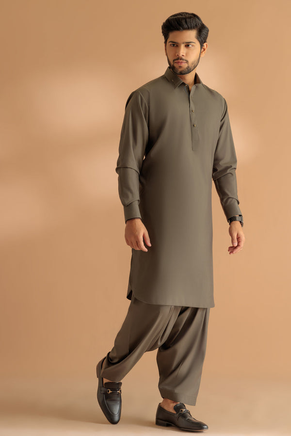 V-GREEN-BLENDED-SHALWAR SUIT - (GSSS24-007)