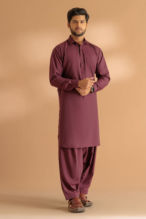 WINE-BLENDED-SHALWAR SUIT - (GSSS24-021)