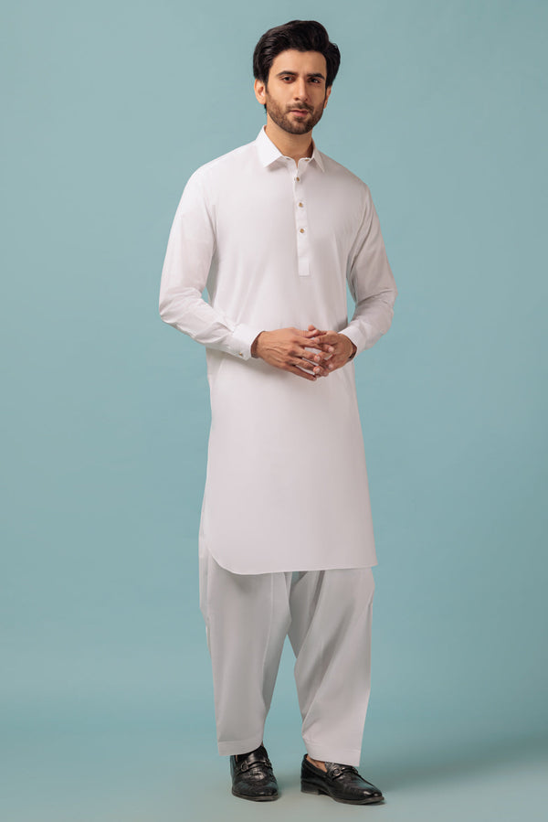 WHITE-BLENDED-SHALWAR SUIT - (GSSW23-005)