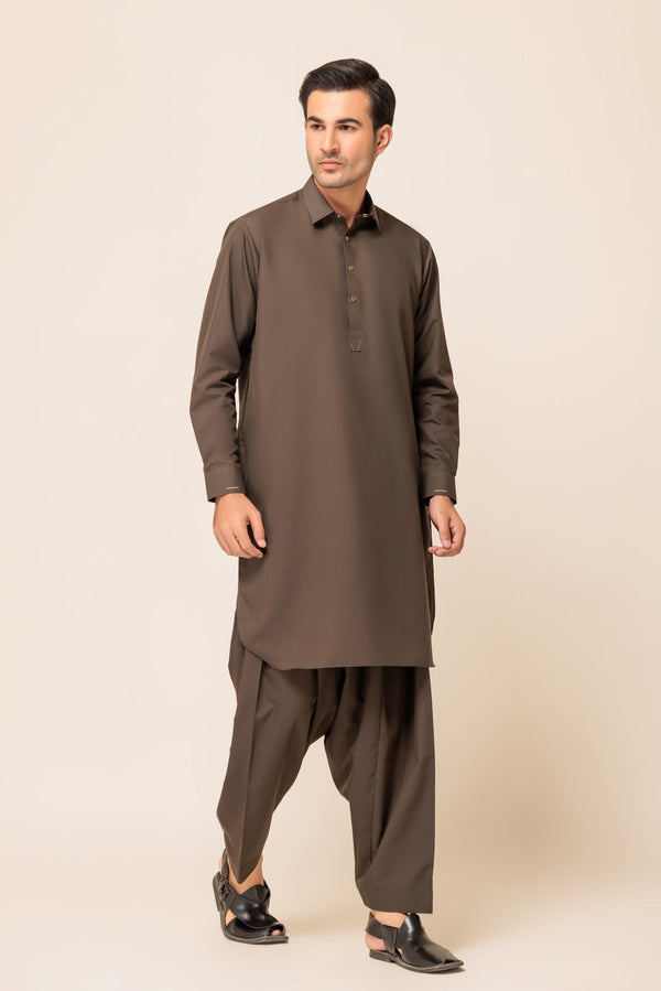 CAROB-BLENDED-SHALWAR SUIT - (GSSW23-011)