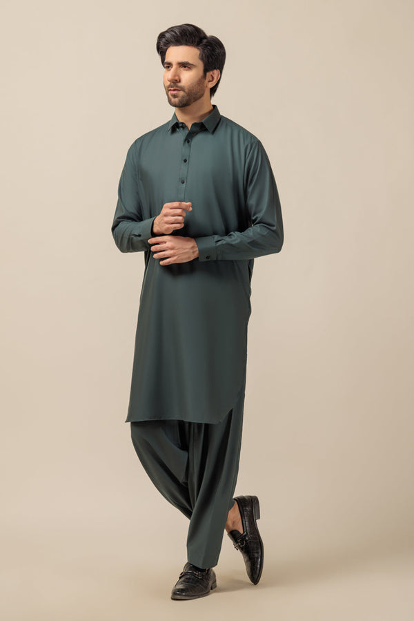 D-GREEN-BLENDED-SHALWAR SUIT - (GSSW23-037)