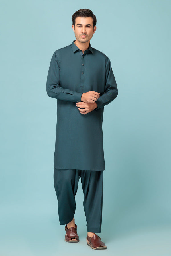 E-GREEN-BLENDED-SHALWAR SUIT - (GSSW23-066)