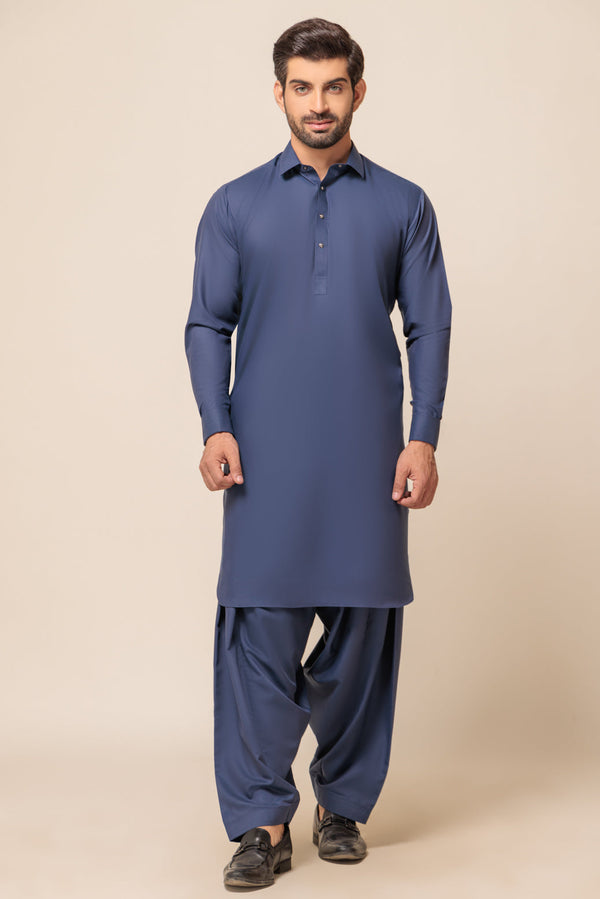 MN-BLUE-BLENDED-SHALWAR SUIT - (GSSW23-070)