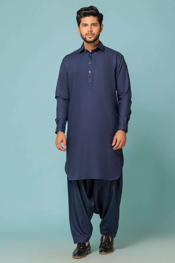 N-BLUE-BLENDED-SHALWAR SUIT - (GSSW23-088)