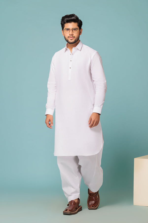 WHITE-SHAHKAR LATHA-SHALWAR SUIT - (GSSW23-090)