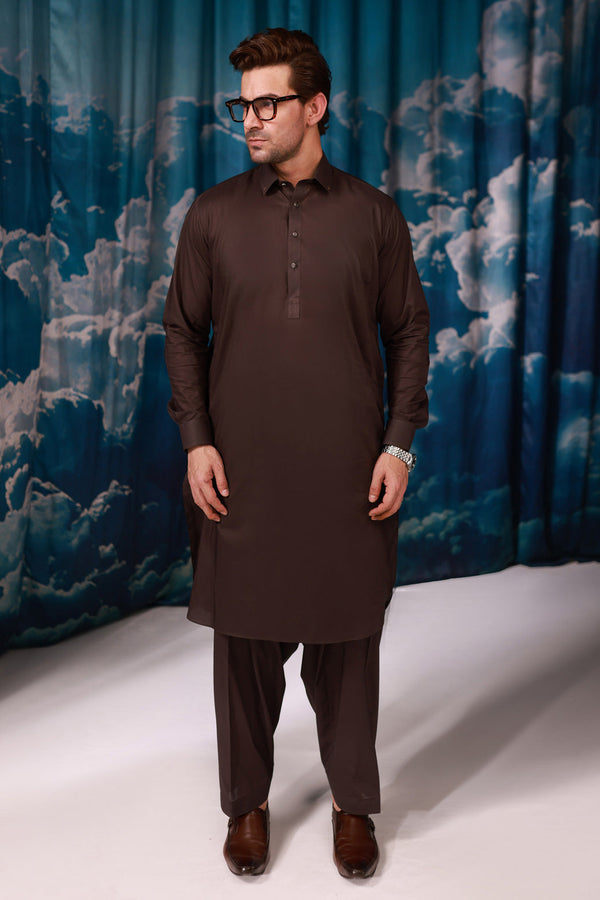 IN-BROWN-COTTON-SHALWAR SUIT - (GSSW24-002)