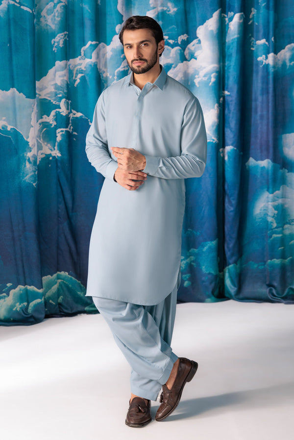 V-GREY-RIB DOBBY-SHALWAR SUIT  - (GSSW24-005)