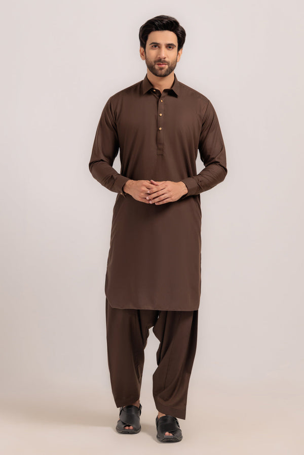 D-BROWN-BLENDED-SHALWAR SUIT - (GSSW24-021)